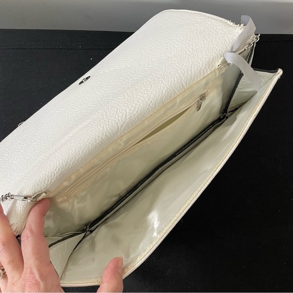 Unbranded Chevron Clutch Navy Blue White Envelope Crossbody - Picture 6 of 10